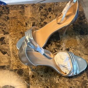 Ashley Stewart Metallic Silver Heels